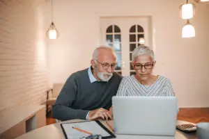 Older Couple Working on Taxes